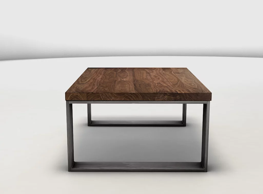 Couchtisch aus Nussbaum massiv geölt oder lackiert mit Stahlgestell Couchtisch aus Nussbaum massiv geölt oder lackiert mit Stahlgestell