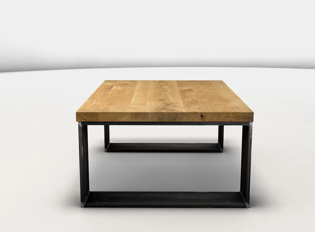 Edler Couchtisch aus Eichenholz und Stahl - KLM1631-C