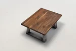 LH324-C Wohnzimmer Tisch mit Nussbaum Echtholzplatte aus Ast- und Splintholz gefertigt