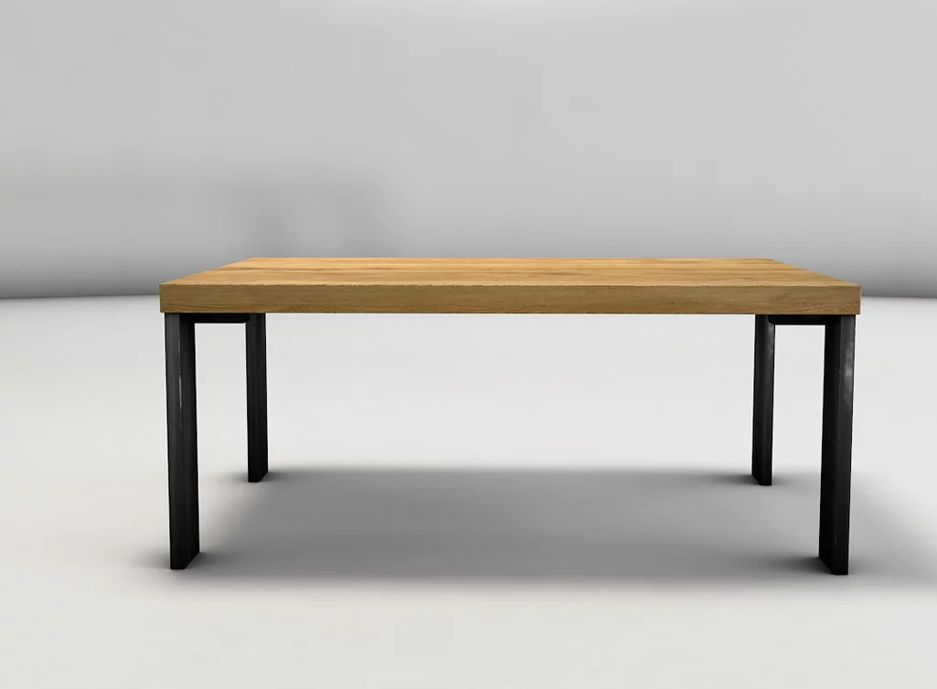 Couchtisch aus Eiche geölt oder lackiert und mit filigranen Stahlbeinen gefertigt Couchtisch aus Eiche geölt oder lackiert und mit filigranen Stahlbeinen gefertigt