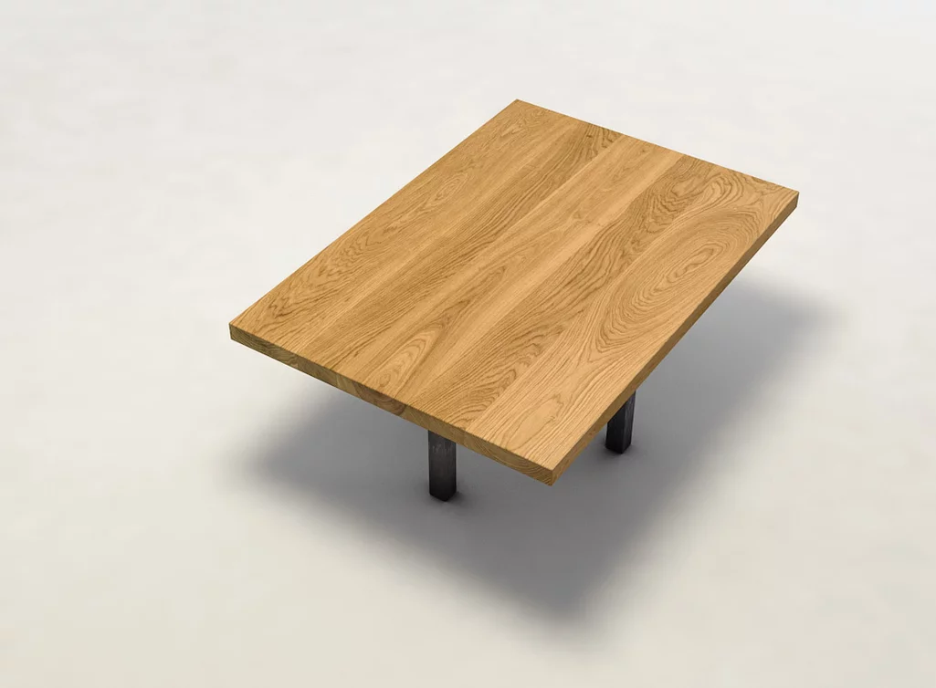 Couchtisch mit Kreuzgestell und Eiche Tischplatte weitgehend astfrei CPA899-C