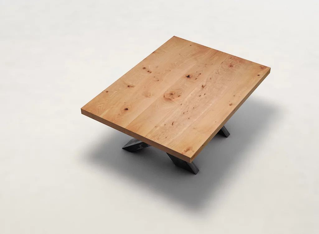 Buche Holz Couch-Tisch mit massiver Tischplatte aus astreicher Qualität gefertigt