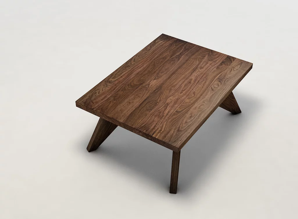 Echtholz Wohnzimmertisch aus weitgehend astfreiem Nussbaumholz - WK371-C