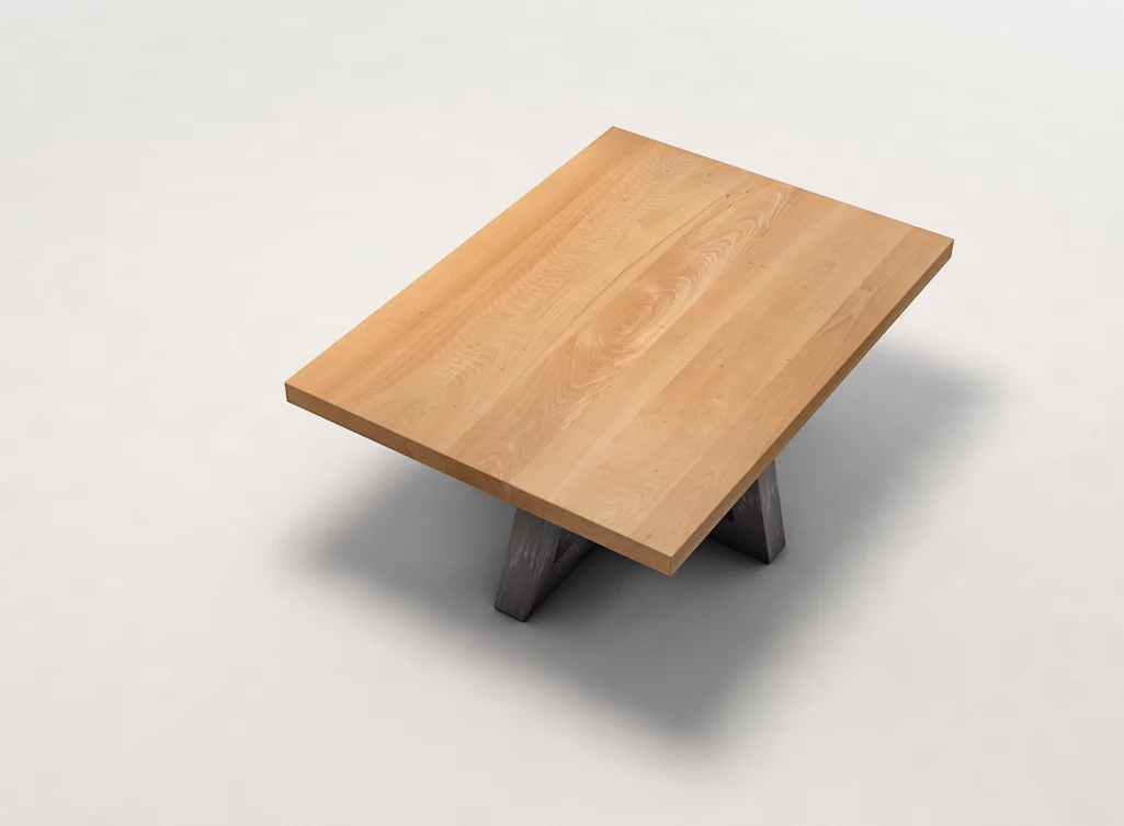 TUA702-C Buche Couchtisch mit Massivholzplatte in weitgehend astfreier Qualität