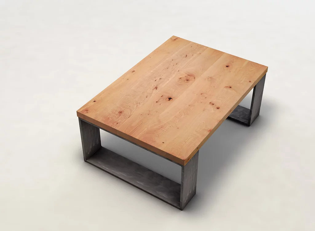 Buche Wohnzimmertisch mit charaktervollem Astanteil gefertigt UAL906-C