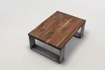 Metallkufen Couchtisch mit Nussbaum Tischplatte aus astreichem Echtholz gefertigt