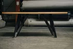 Eichenholz Esstisch nach Maß mit Stahlgestell im stylischen Design