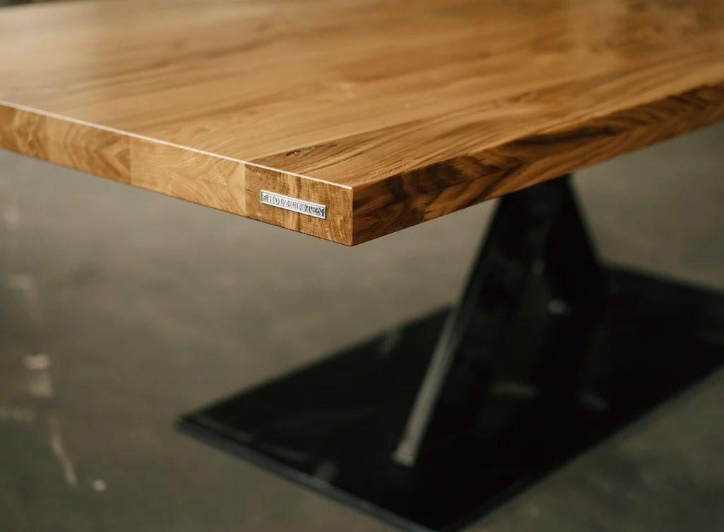 Esstisch aus Eiche mit geraden Kanten nach Maß Esstisch aus Eiche mit geraden Kanten nach Maß