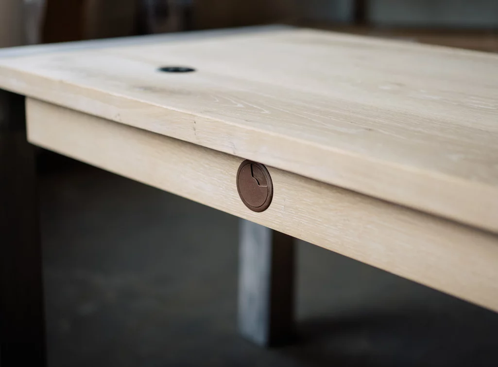 Detailansicht Weiss-Wash Eichen Massivholz