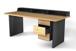 Moderner Schreibtisch auf Maß aus Eichenholz 4cm gefertigt.