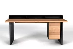 Design Schreibtisch Holz auf Maß aus massiver Buche gefertigt.