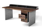 Schreibtisch Nussbaum massiv mit modularen Ausstattungen konfigurierbar