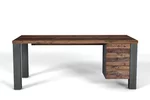 Büro Schreibtisch Holz kombiniert mit Stahlelementen