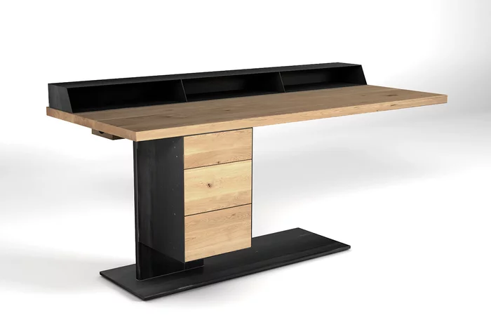 Büro Schreibtisch aus Eiche nach Maß [HOLZPILOTEN] : Holzpiloten