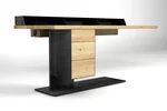 Schreibtisch aus Holz mit purem Stahl kombiniert
