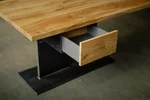 AFL2452 massiver Schreibtisch aus Holz mit Container