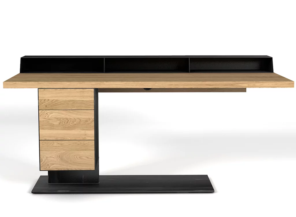 Moderner Schreibtisch aus Massivholz Eiche auf Maß