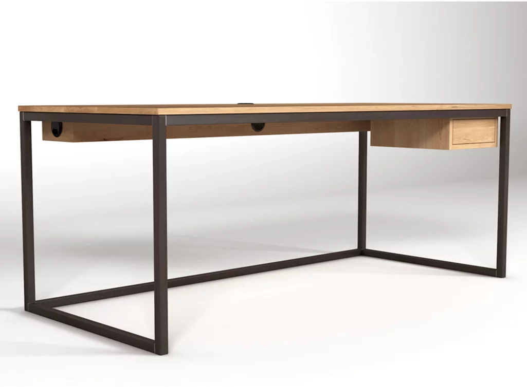 Schreibtisch Asteiche vollmassiv mit verschiedenen Ausstattungen.