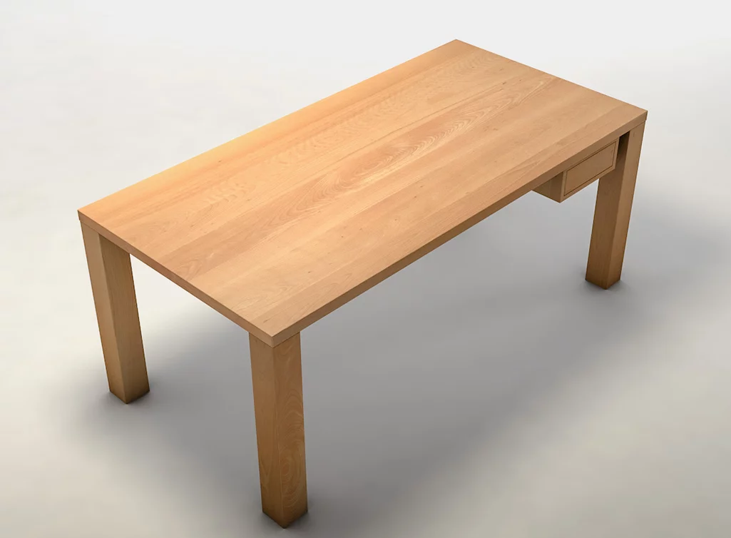 Schreibtisch aus Buche massiv in astfreier Holzqualität