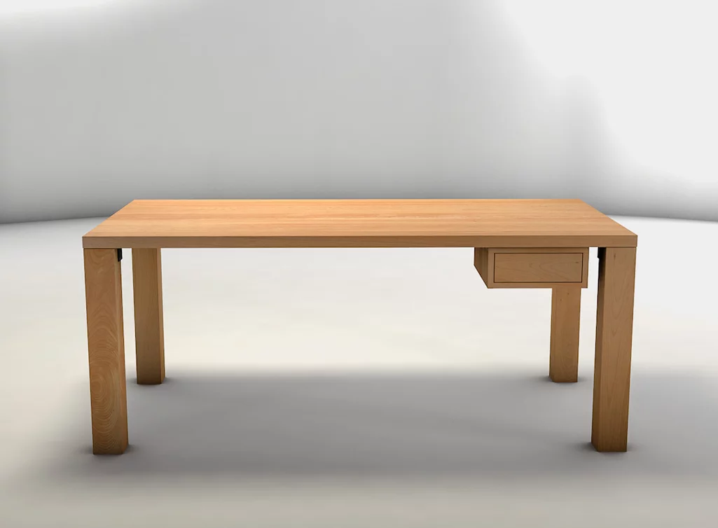 Buche Schreibtisch für PC aus massivem Echtholz gefertigt