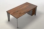 Nussbaum Schreibtisch - Tischplatte mit Ast- und Splintholzanteil DLH7H-ST