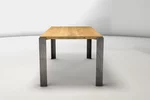 Massivholz Eiche Schreibtisch nach Maß mit massiven Stahlbeinen