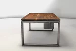 Schreibtisch aus Nussbaum massiv mit Stahlkufen - verschiedene Oberflächen wählbar