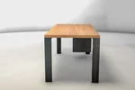 Massiver Buchenholz Schreibtisch mit Stahlbeinen nach deinen Maßen gefertigt