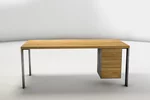 Eiche Schreibtisch mit einer Echtholz Schreibtischplatte nach Maß
