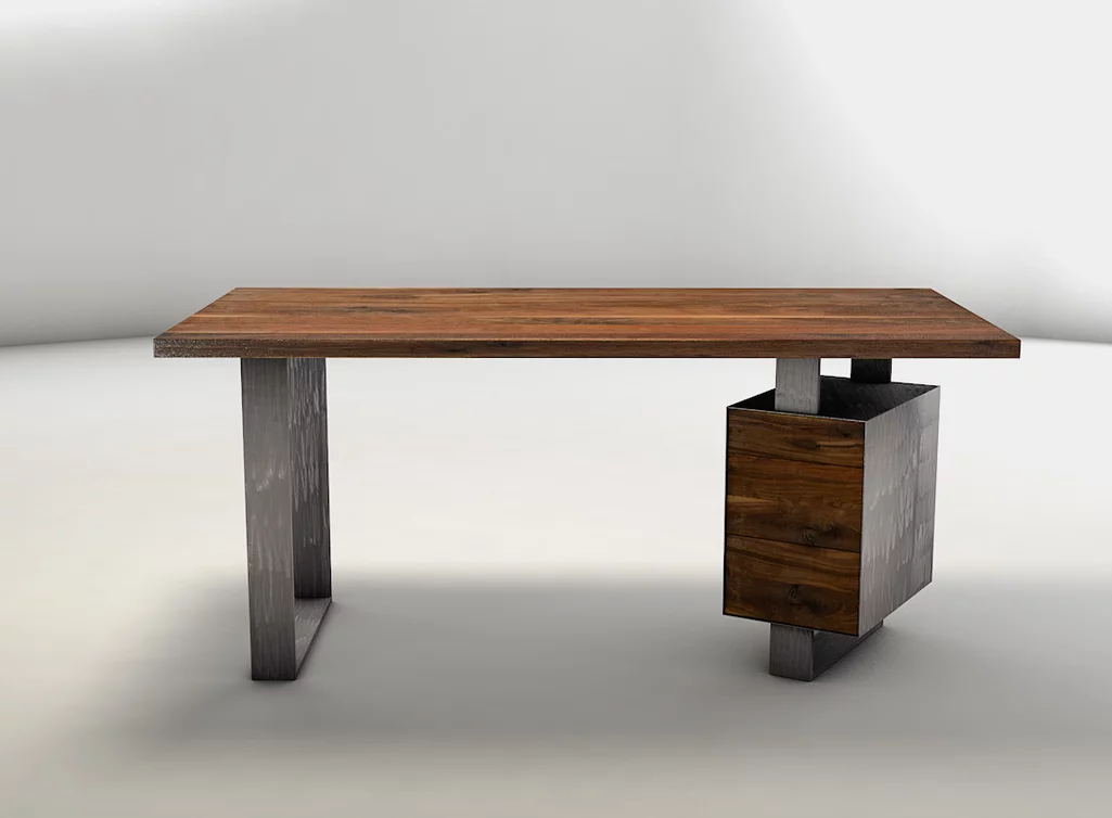 Nussbaum Schreibtisch mit Aufbewahrungsmöglichkeiten Nussbaum Schreibtisch mit Aufbewahrungsmöglichkeiten