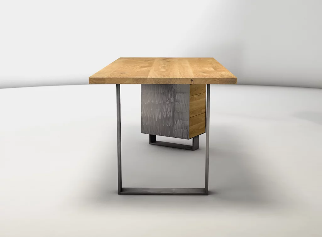 Eichenholz Schreibtisch Maßanfertigung in verschiedenen Oberflächen erhältlich