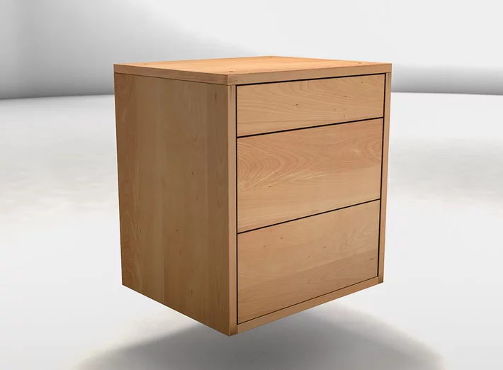 Massivholz Schreibtisch-Schubladencontainer aus Buche mit bis zu drei Schubladen