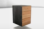 Massiver Untertisch Schubladen Container mit Massivholzfronten aus Kernbuche