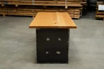 Schreibtisch aus Massivholz Buche und Stahl in verschiedenen Oberflächen wählbar