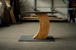 Tischuntergestell Massivholz Eiche kombiniert mit Rohstahl