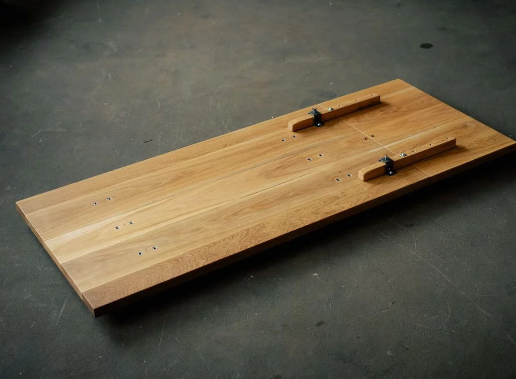Unterseite Tischplatte Eiche inklusive Verlängerung massiv