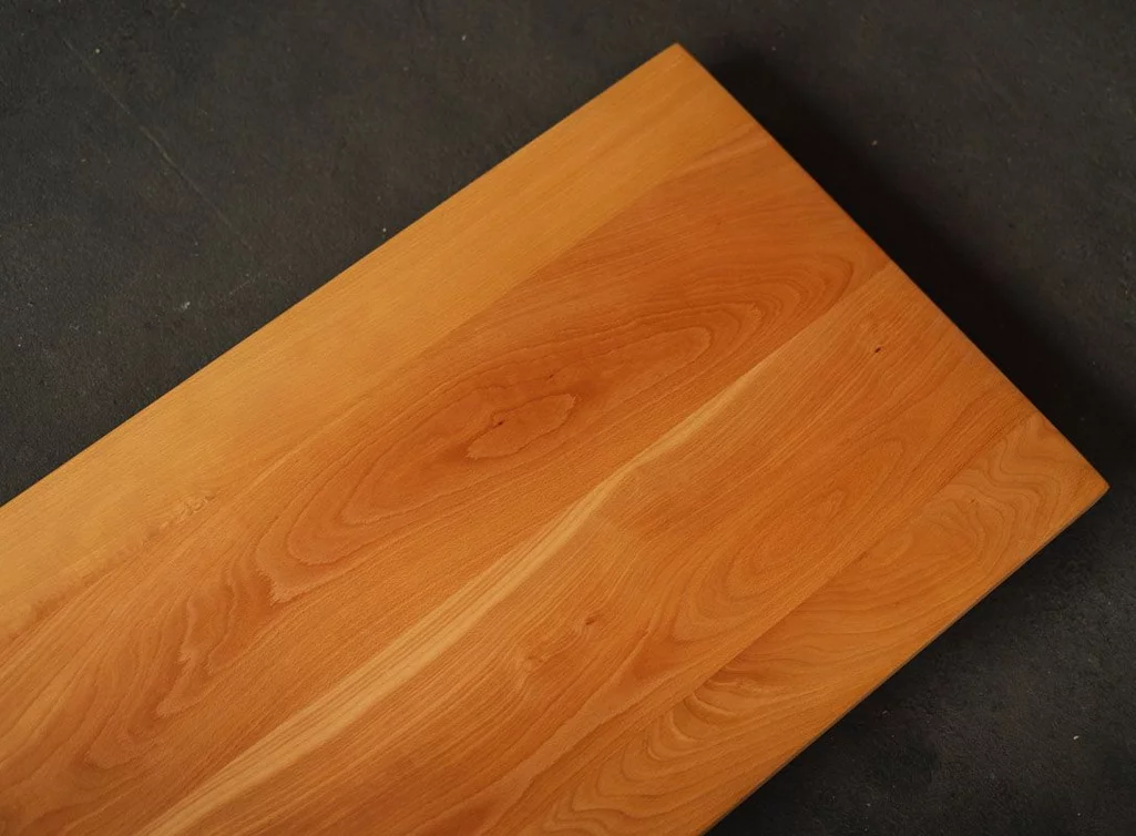 Detailansicht - Buchenholz Tischplatte massiv weitgehend ast- und splintholzfrei