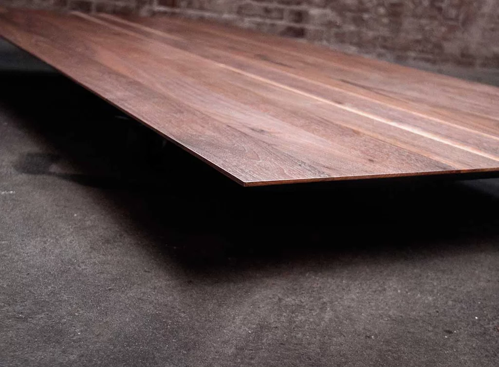 Nussbaum Tischplatte 200x90cm mit Facettenkante