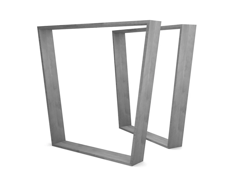 Stahlkufen Tischgestell nach Maß in konischer Form gefertigt