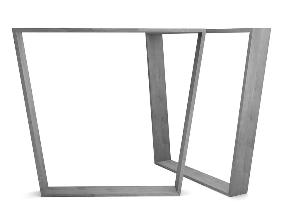 Tischgestell trapezform Stahl 2er Set in verschiedenen Oberflächenarten
