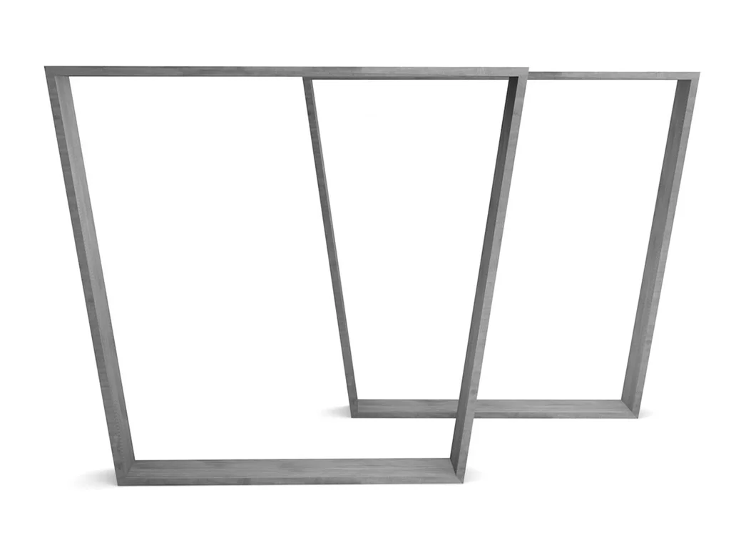 Tischkufen Stahlgestell massiv Eisen 2er Set in konischer Bauweise gebaut