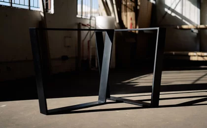 Stahlkufen Tischuntergestell trapezförmig in Schwarz Modell CSA630 Stahlkufen Tischuntergestell trapezförmig in Schwarz Modell CSA630
