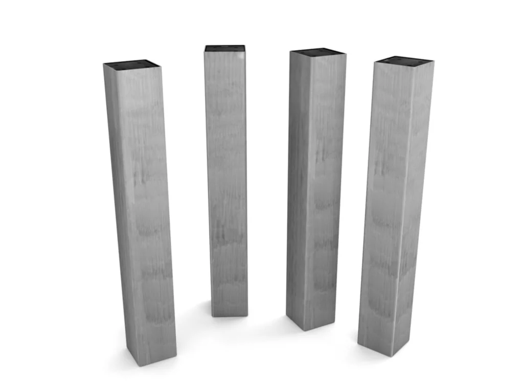 Tischbein aus Stahl nach Maß gefertigt mit versteckter Aufnahmeplatte