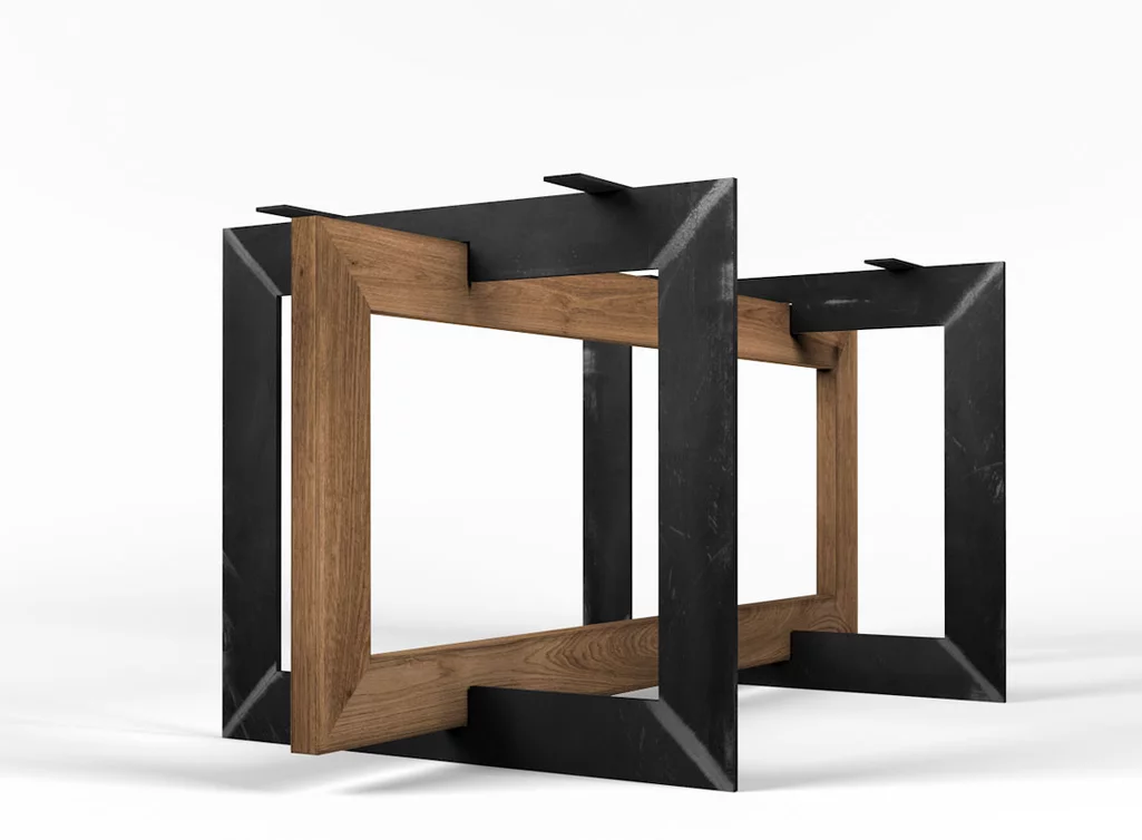 Tischgestell nach Maß Holz und Stahl in verschiedenen Oberflächen erhältlich