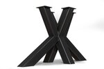 Tischgestell Kreuzfuß Stahl in Maßfertigung in verschiedenen Stahlfarben erhältlich
