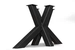 Tischgestell Kreuzfuß Stahl in Maßfertigung in verschiedenen Stahlfarben erhältlich