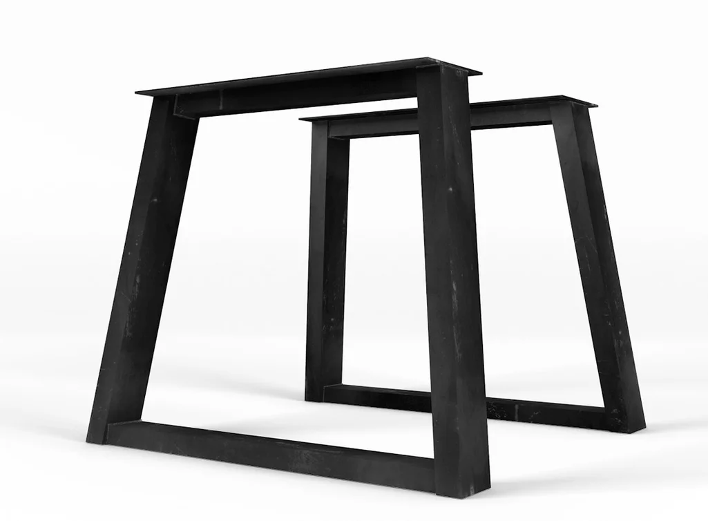 Beide Tischkufen Stahl im perfektem Einklang auf Maß gefertigt.