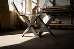 Tischgestell Kreuz aus Stahl in verschiedenen Oberflächen verfügbar