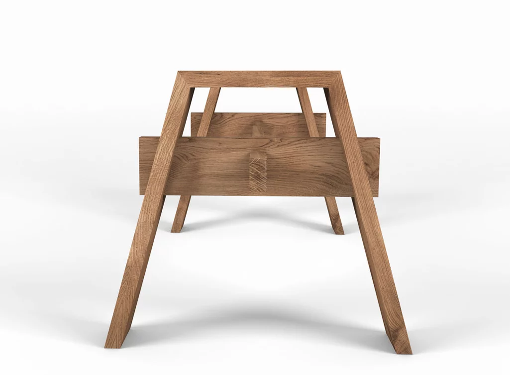 Holzgestell vollmassiv in der Frontansicht nach deinem Maß gefertigt.