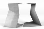 Stahl Tischgestell Design nach Maß Rück - und Seitenansicht